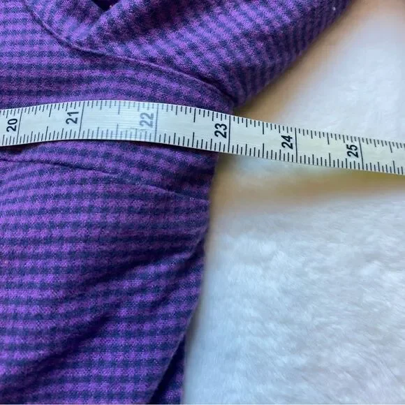L.L. Bean Purple and Black Checked/Plaid Lined Shacket Size Large - Picture 12 of 14